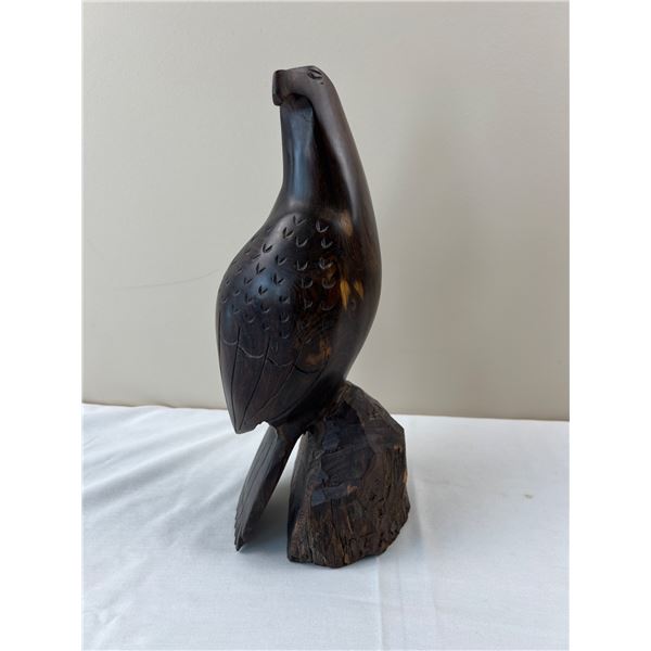 Carved Wooden Eagle Sculpture