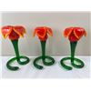 Image 4 : Floral Blown Glass Candleholders