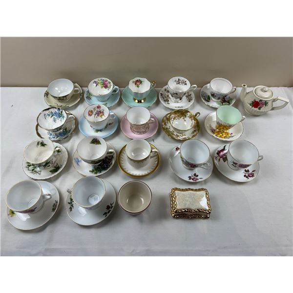 Assortment of China Cups & Saucers