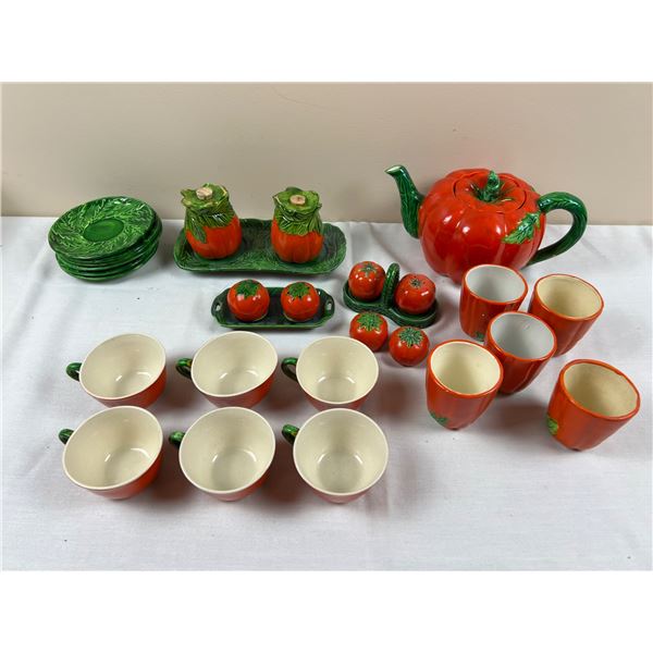 Vintage Tomato Ware Dishes