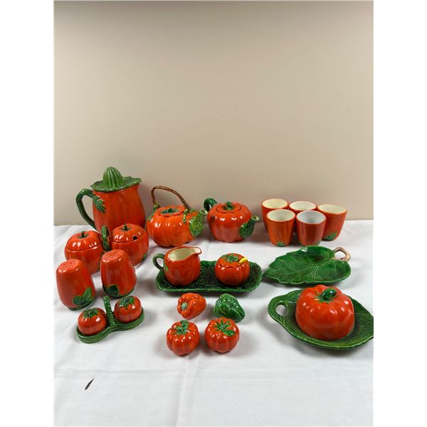 Vintage Tomato Ware Dishes