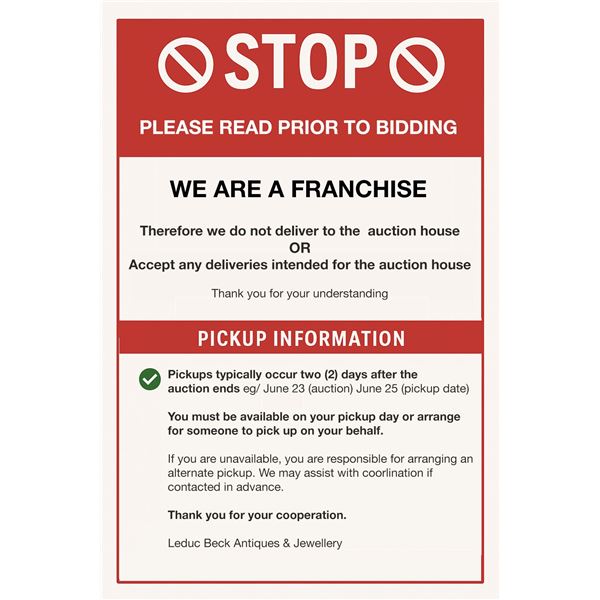 Please Do Not Bid Until Reading Rules & Regulations