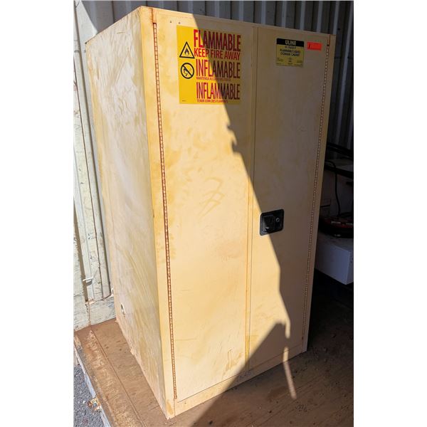 ULINE H-1565S-Y Flammable Liquid Storage Cabinet & Contents: Gas Cans, Cylinders P/U Mon 2/23