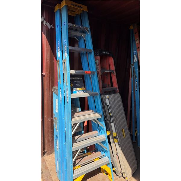 Qty 7 Step Ladders, Misc Brands & Sizes P/U Mon 2/23