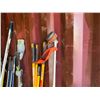 Image 19 : Multiple Landscape Tools:  String Trimmers,  EGO Charger, Compressed Gas Cylinders, Rakes, Hoes, etc