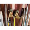 Image 3 : Multiple Landscape Tools:  String Trimmers,  EGO Charger, Compressed Gas Cylinders, Rakes, Hoes, etc