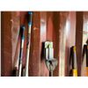 Image 8 : Multiple Landscape Tools:  String Trimmers,  EGO Charger, Compressed Gas Cylinders, Rakes, Hoes, etc