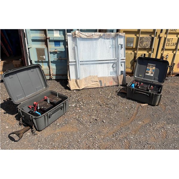 SolarTech SPM150P Solar Panel Module w/ 2 Specto Ultra Powermate Battery Boxes
