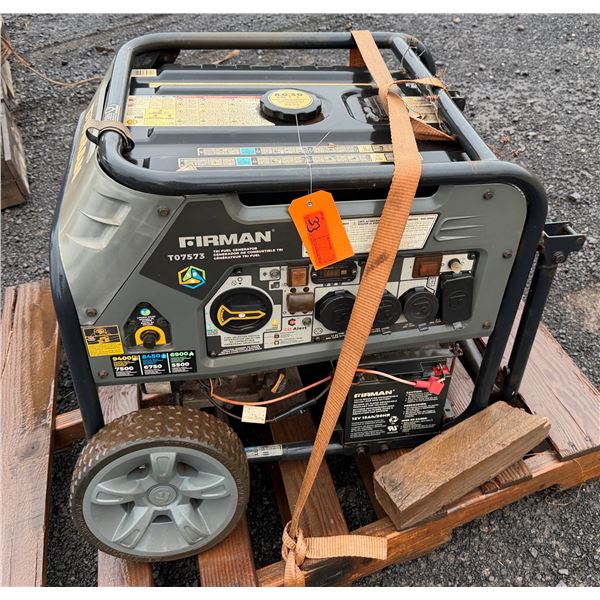 Firman T07573 Tri Fuel Generator (Untested - Doesn't Run)