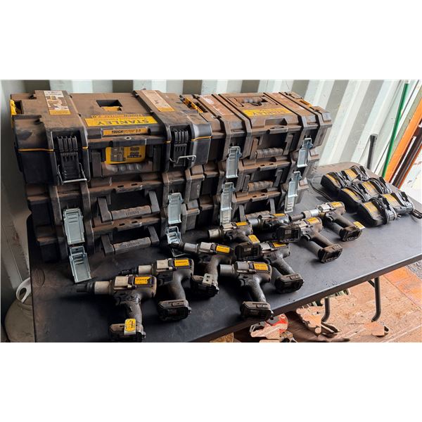 Multiple Stanley B2500N NeoBolt Lockbolt Tools & Chargers in Hard Cases (Untested - As Is)