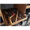 Image 34 : Red 40' Shipping Container & Contents:  Work Shop w/ Table, Tools, Shelves, Hardware, Cords, etc