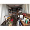 Image 39 : Red 40' Shipping Container & Contents:  Work Shop w/ Table, Tools, Shelves, Hardware, Cords, etc