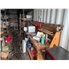 Image 40 : Red 40' Shipping Container & Contents:  Work Shop w/ Table, Tools, Shelves, Hardware, Cords, etc