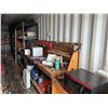Image 5 : Red 40' Shipping Container & Contents:  Work Shop w/ Table, Tools, Shelves, Hardware, Cords, etc