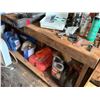 Image 7 : Red 40' Shipping Container & Contents:  Work Shop w/ Table, Tools, Shelves, Hardware, Cords, etc