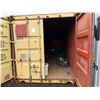 Image 2 : Yellow 20' Shipping Container & Contents: Tires, Shelves, Water Bottles, etc
