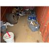 Image 3 : Yellow 20' Shipping Container & Contents: Tires, Shelves, Water Bottles, etc