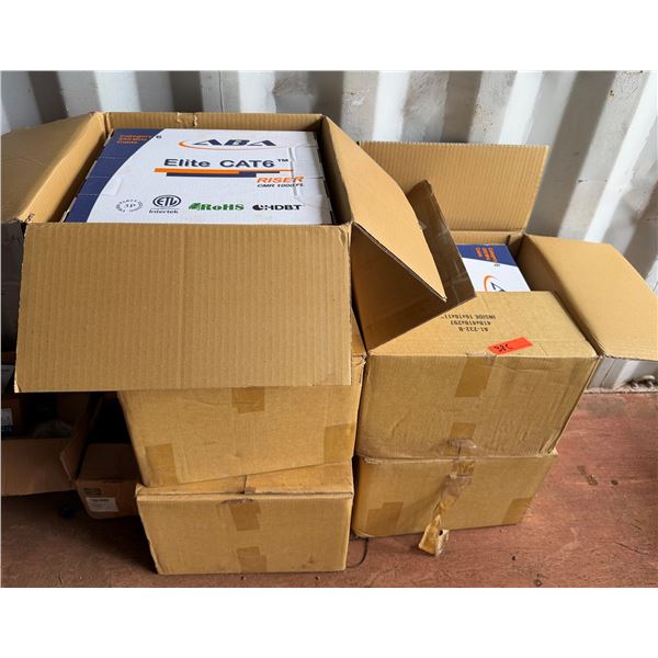 Qty 5 Boxes ABA Elite Cat6 Riser (CMR) Bulk Ethernet Cable P/U Mon 2/23