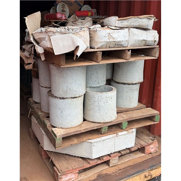 Multiple Concrete Cylinder Sections, Base, Post Insulators, Hose, etc P/U Mon 2/23