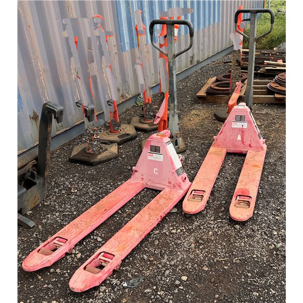 Qty 2 Dayton Pallet Jacks (needs repair - delineators not included)