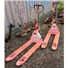 Image 1 : Qty 2 Dayton Pallet Jacks (needs repair - delineators not included)
