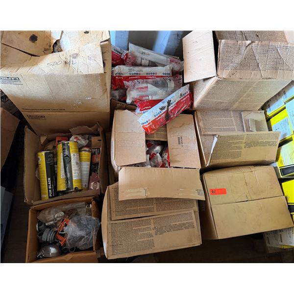 Contents of Pallet: Hilti Anchor Cartridges, Foam Gun Canisters, Misc Hardware, etc P/U Tues 2/24