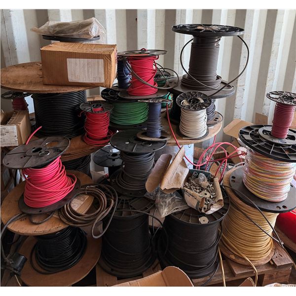 Contents of Pallet: Multiple Spools Misc Cable & Wire P/U Mon 2/23