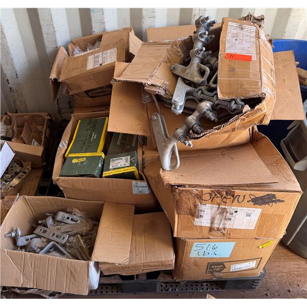 Contents of Pallet: Strain Dead-End Clamps, Dottie Conduit Bodies, Hardware, etc P/U Mon 2/23
