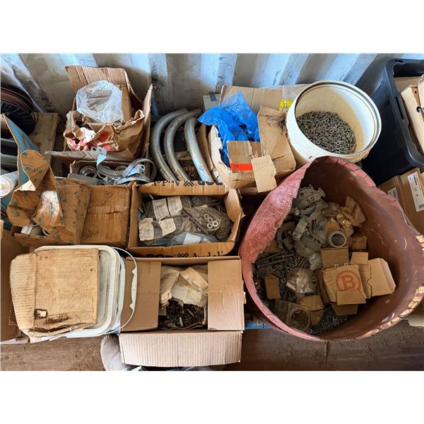 Contents of Pallet: Wheatland Electrical Tubing, Brackets, Clamps, Hardware, etc P/U Mon 2/23