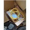 Image 4 : Contents of Pallet: Metal Fan, Deadbreak Connection Plugs, Extension Cord, Caps P/U Tues 2/24