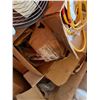 Image 6 : Contents of Pallet: Metal Fan, Deadbreak Connection Plugs, Extension Cord, Caps P/U Tues 2/24