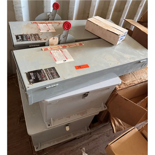 Multiple GE Double Throw Safety Switch Boxes & Large Enclosures P/U Tues 2/24