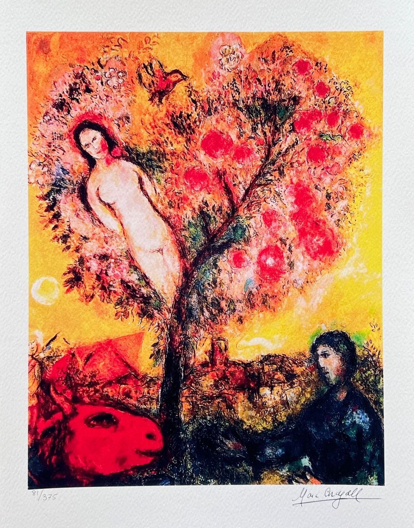 Marc Chagall TREE OVER VILLAGE Limited Edition Facsimile Signed Giclee