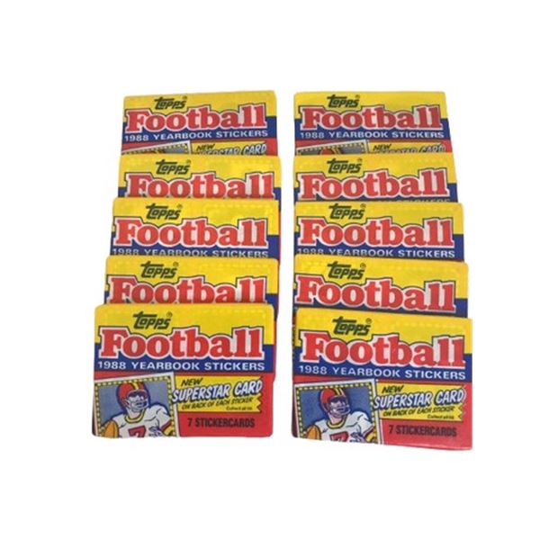 Lot of 10 1988 Topps Football Yearbook Stickers.