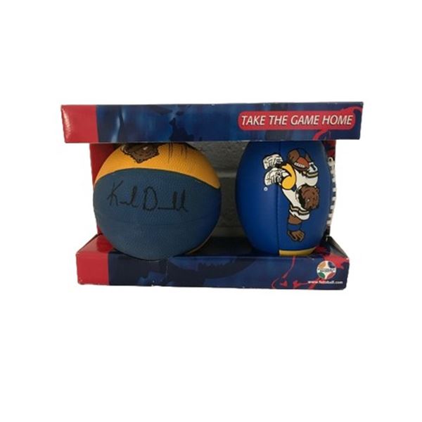 UCLA mini football and basketball Signed by Karl Dorrell