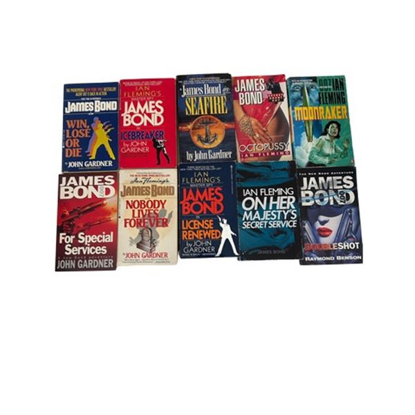 The James Bond 007 Vintage Paperback Collection – 10-Book Literary Lot (Fleming, Gardner, a