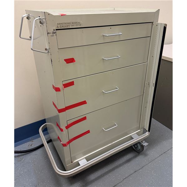 Armstrong Medical A-Smart Cart System on Wheels w/ 4 Drawers 26" x 18" x 44"H