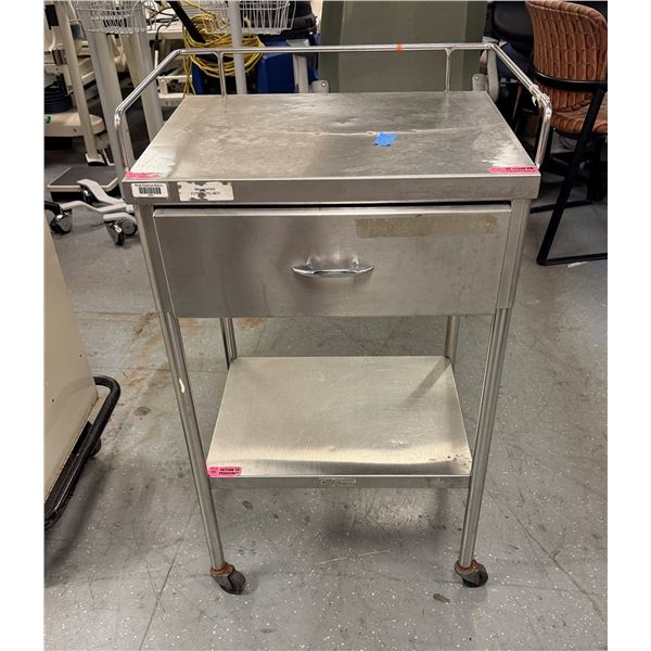Shampaire Rolling Medical Utility Table w/ Rim & 1 Drawer 20" x 16" x 32"H
