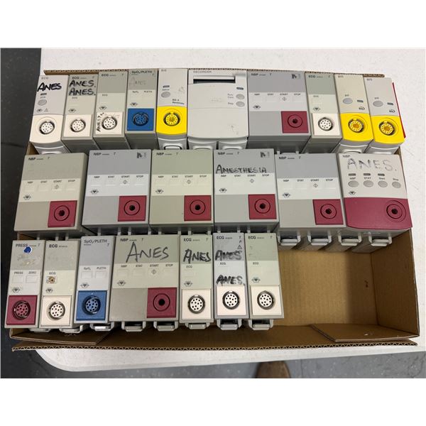 Multiple EKG Electrocardiogram Modules, NBP Blood Pressure Modules, SpO Algorithms, etc