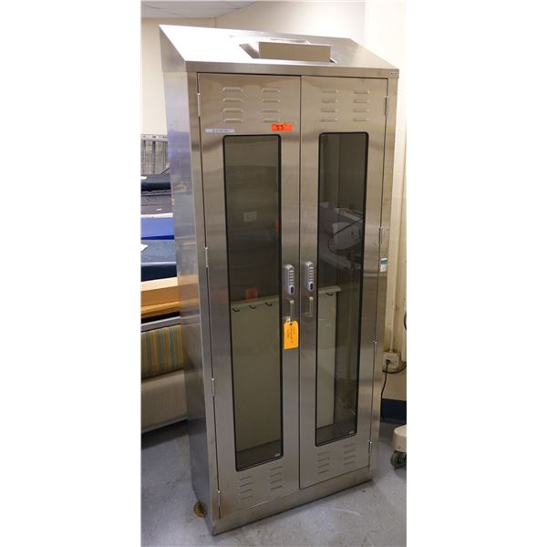 Logiquip 2-Door Stainless Steel Medical Cabinet 36" x 18" x 86"H