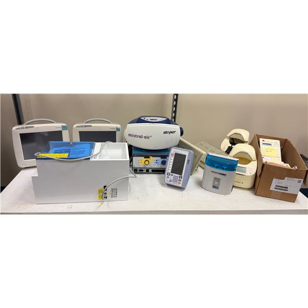 Qty 2 IntelliVue MP50 Monitors, Stryker Mistral-Air Warming System, Coviden Electrosurgical Generato