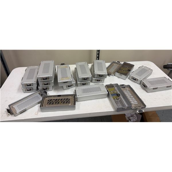 Qty Approx. 16 Medical Instrument Sterilization Containers 11" x 5" x 3"H