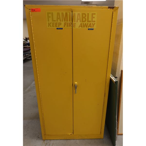 Lab Safety 2-Door Storage Cabinet for Flammable Liquids w/ Inside Shelving 34" x 34" x 65"H