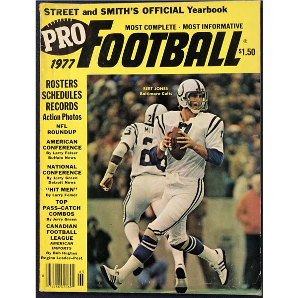 1977 STEEET & SMITH FOOTBALL YEARBOOK - BERT JONES COVER