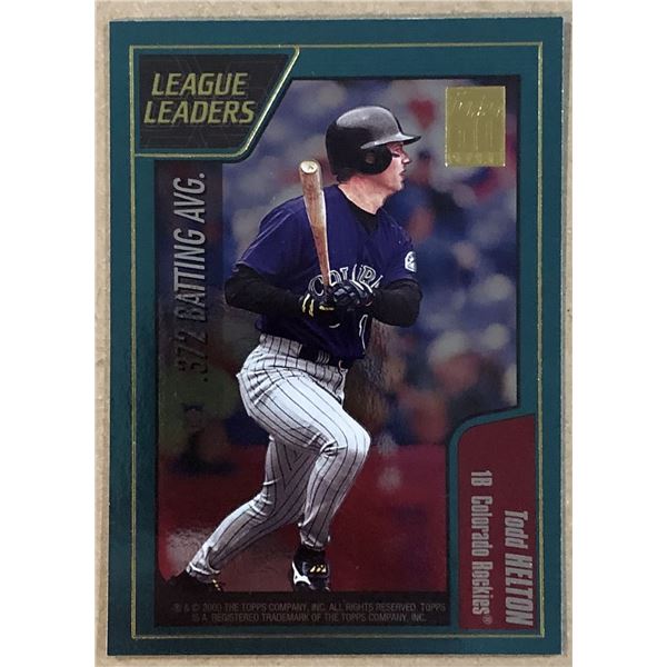 2001 TOPPS TODD HELTON (HOF)