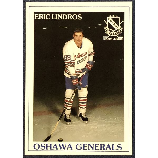 1990-91 OSHAWA GENERALS POLICE CARD - ERIC LINDROS