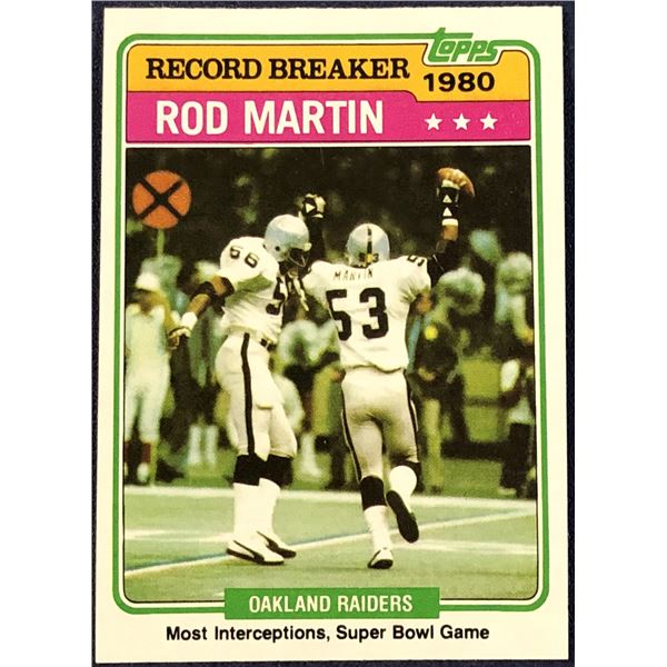 1981 TOPPS NFL ROD MARTIN
