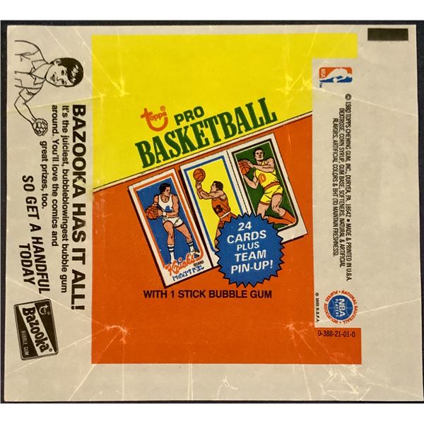 1980-81 TOPPS NBA WRAPPER - LARRY BIRD ROOKIE YEAR