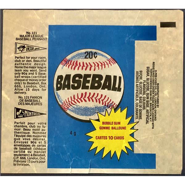 1980 O-PEE-CHEE BASEBALL WRAPPER