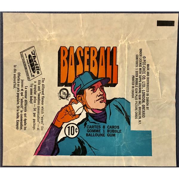 1972 O-PEE-CHEE BASEBALL WRAPPER